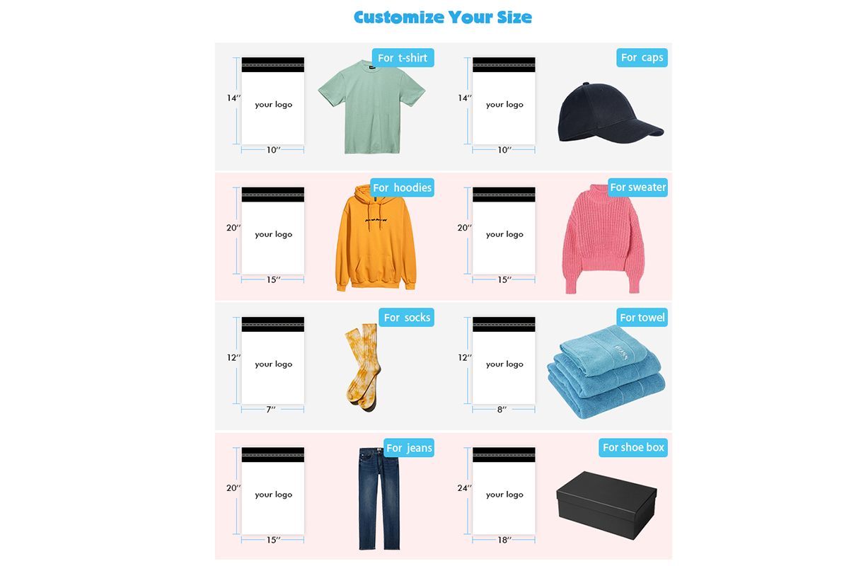 Custom poly mailers for clothing brands