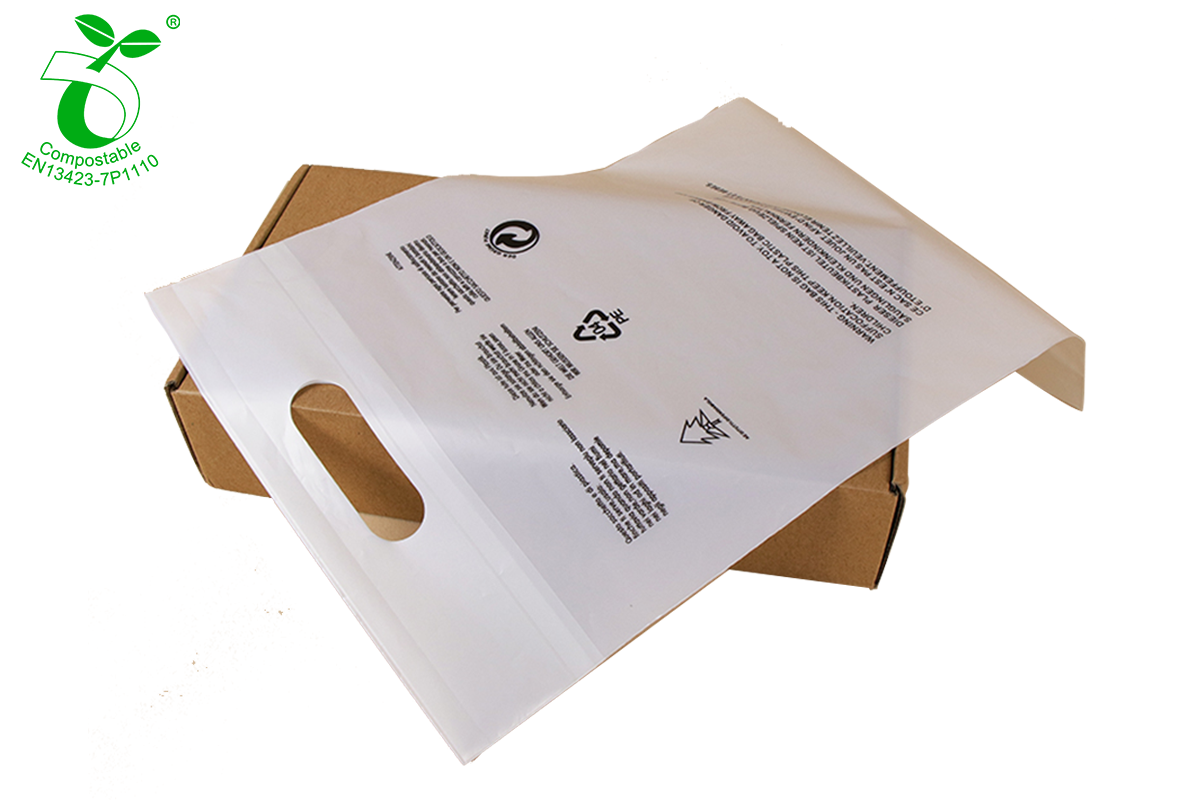 Biodegradable die cut shopping bag