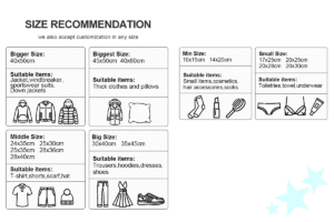 Size For Clothing Packaging